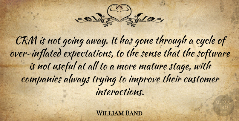William Band Quote About Companies, Customer, Cycle, Gone, Improve: Crm Is Not Going Away...