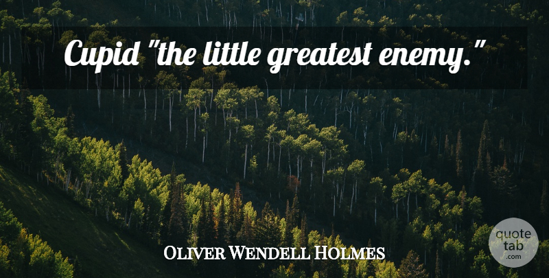 Oliver Wendell Holmes Quote About Life, Enemy, Littles: Cupid The Little Greatest Enemy...