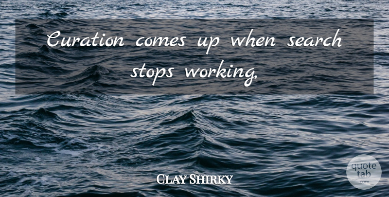 Clay Shirky Quote About Come Up: Curation Comes Up When Search...
