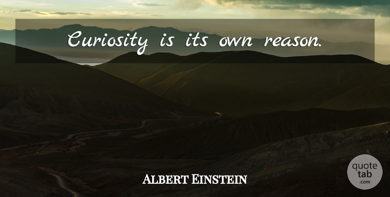 Albert Einstein Quote About Curiosity, Reason: Curiosity Is Its Own Reason...