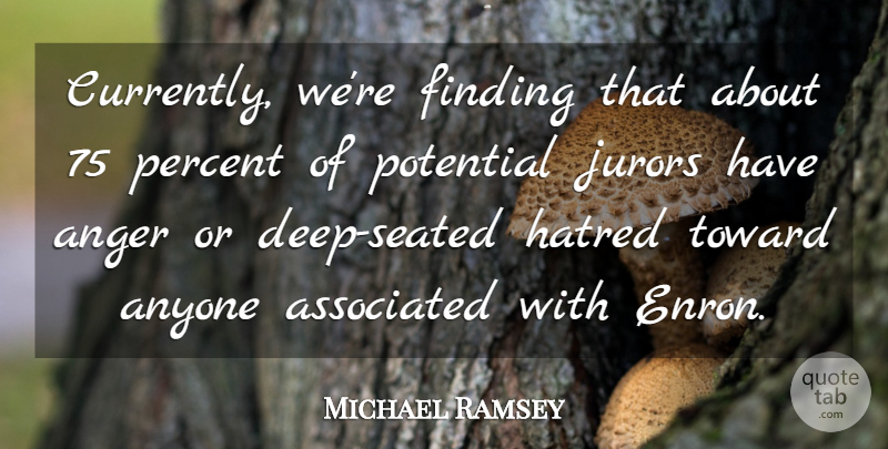 Michael Ramsey Quote About Hatred, Enron, Findings: Currently Were Finding That About...