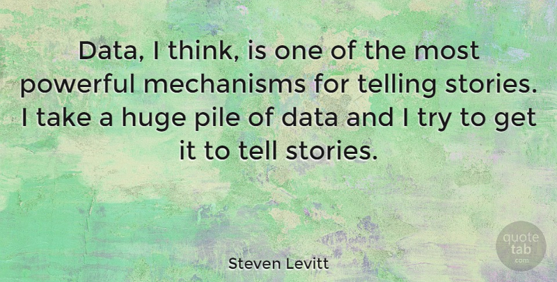 Steven Levitt Quote About Powerful, Thinking, Data: Data I Think Is One...