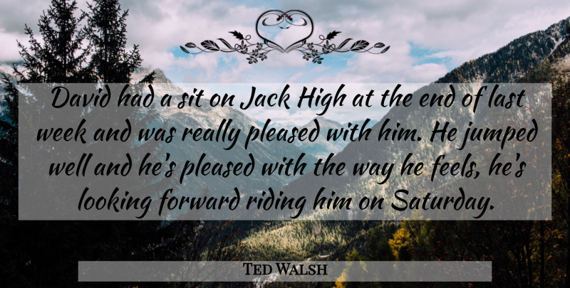 Ted Walsh Quote About David, Forward, High, Jack, Last: David Had A Sit On...