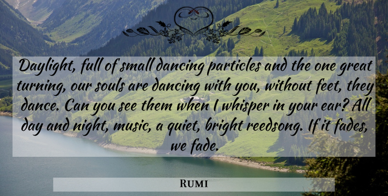 Rumi Quote About Sleep, Night, Feet: Daylight Full Of Small Dancing...