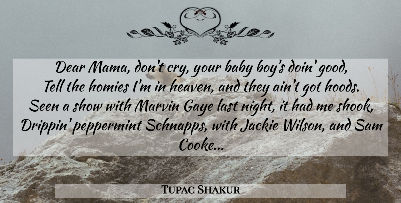 Tupac Shakur Quote About Baby, Rap, Boys: Dear Mama Dont Cry Your...