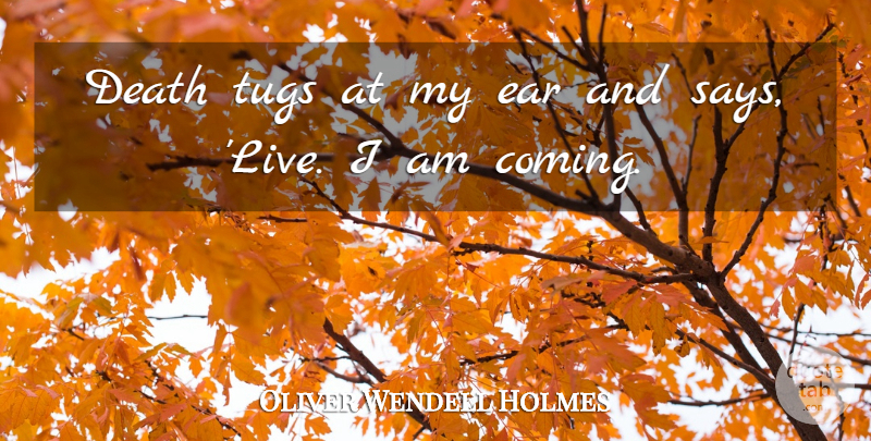 Oliver Wendell Holmes Quote About Running, Ears: Death Tugs At My Ear...