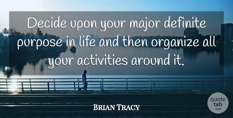 Brian Tracy Quote About Sports, Decide Upon, Focus: Decide Upon Your Major Definite...