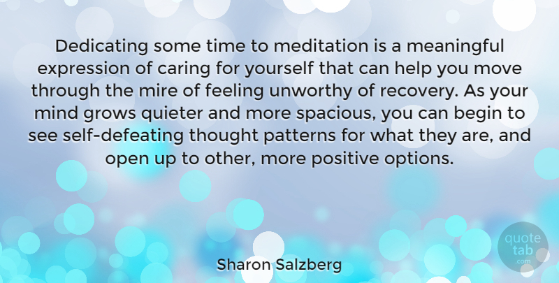 Sharon Salzberg Quote About Meaningful, Moving, Recovery: Dedicating Some Time To Meditation...