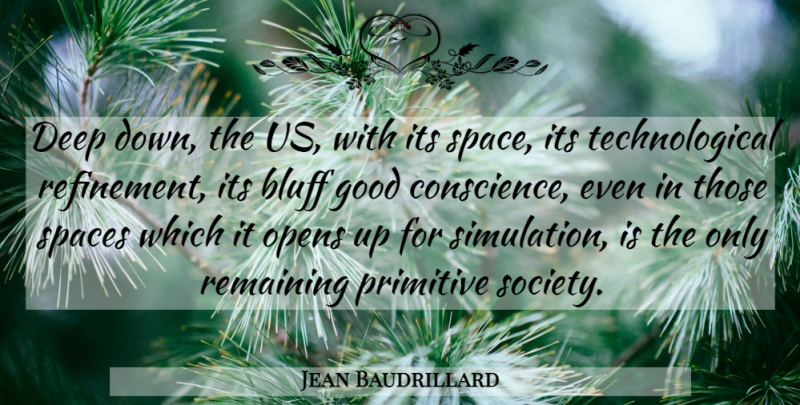 Jean Baudrillard Quote About America, Space, Progress: Deep Down The Us With...