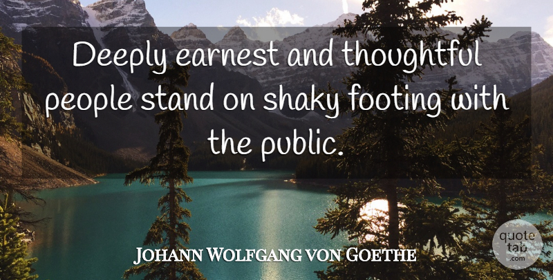 Johann Wolfgang von Goethe Quote About Thoughtful, People, Literature: Deeply Earnest And Thoughtful People...