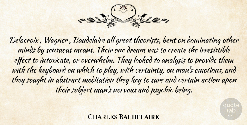 Charles Baudelaire Quote About Dream, Mean, Men: Delacroix Wagner Baudelaire All Great...
