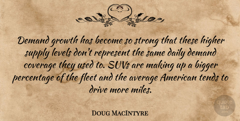 Doug MacIntyre Quote About Average, Bigger, Coverage, Daily, Demand: Demand Growth Has Become So...