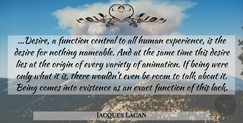 Jacques Lacan Quote About Lying, Desire, Rooms: Desire A Function Central To...