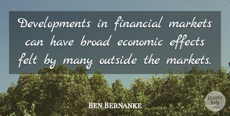 Ben Bernanke Quote About Development, Financial, Economic: Developments In Financial Markets Can...