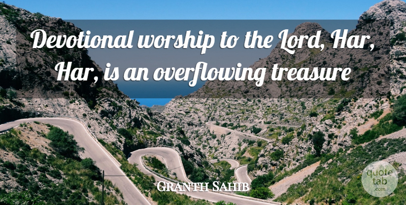 Granth Sahib Quote About Treasure, Worship: Devotional Worship To The Lord...
