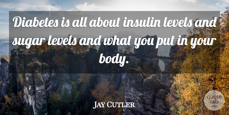 Jay Cutler Quote About Insulin, Levels: Diabetes Is All About Insulin...