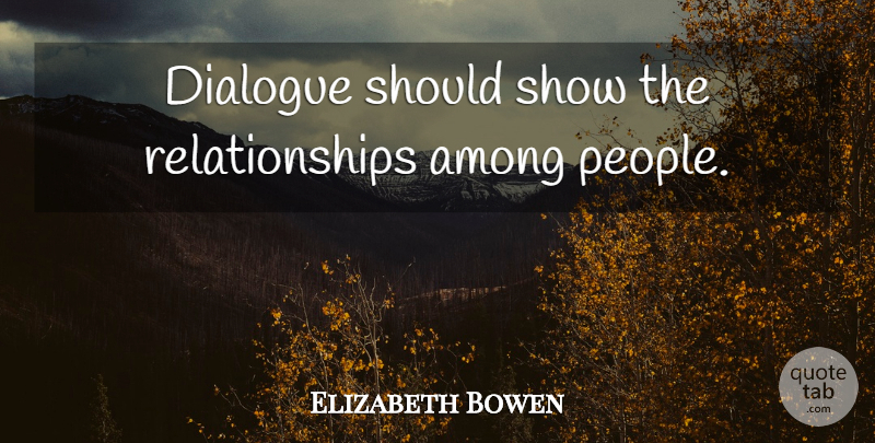 Elizabeth Bowen Quote About Writing, People, Should: Dialogue Should Show The Relationships...