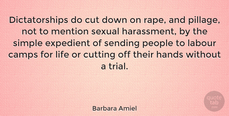 Barbara Amiel Quote About Camps, Cut, Cutting, Expedient, Labour: Dictatorships Do Cut Down On...