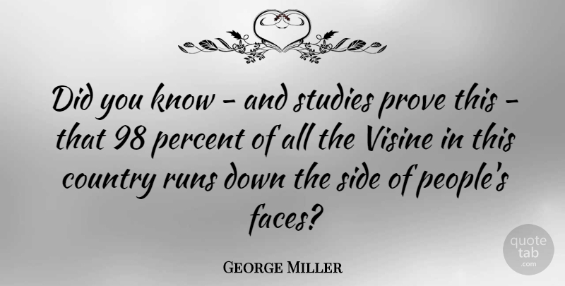 George Miller Quote About Country, Runs, Studies: Did You Know And Studies...