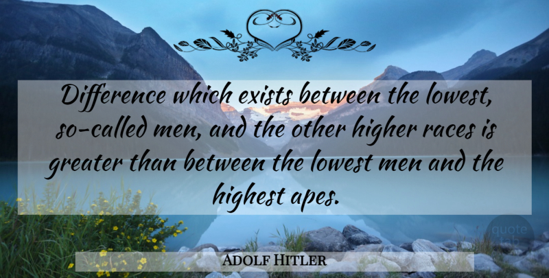 Adolf Hitler Quote About Men, Differences, Race: Difference Which Exists Between The...
