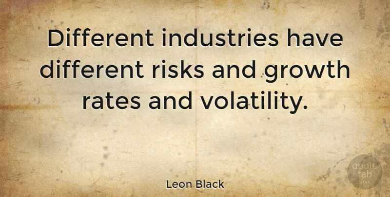 Leon Black Quote About Rates: Different Industries Have Different Risks...