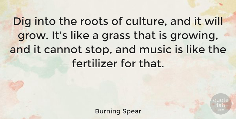 Burning Spear Quote About Cannot, Dig, Grass, Music: Dig Into The Roots Of...