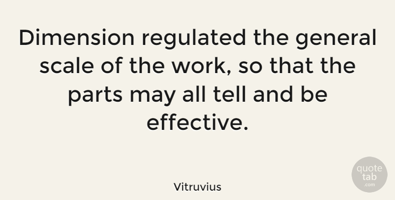 Vitruvius Quote About General, Parts, Scale: Dimension Regulated The General Scale...