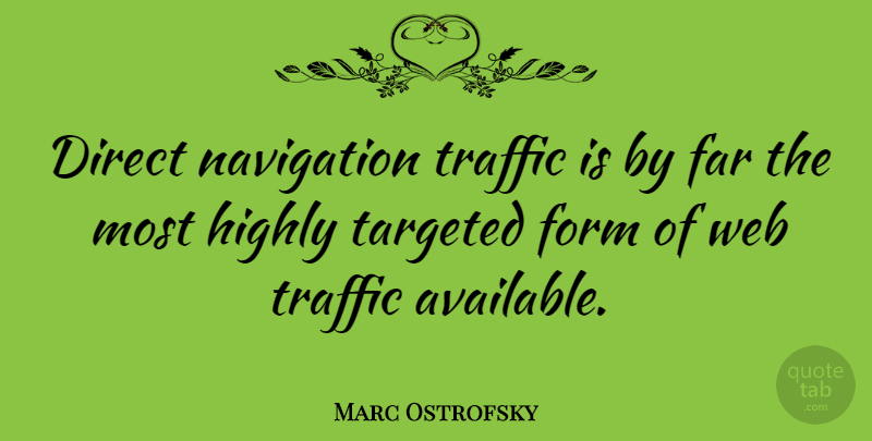 Marc Ostrofsky Quote About Navigation, Form, Traffic: Direct Navigation Traffic Is By...