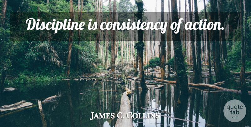 James C. Collins Quote About Discipline, Consistency, Action: Discipline Is Consistency Of Action...