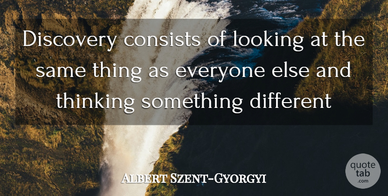 Albert Szent-Gyorgyi Quote About Learning, Thinking, Discovery: Discovery Consists Of Looking At...