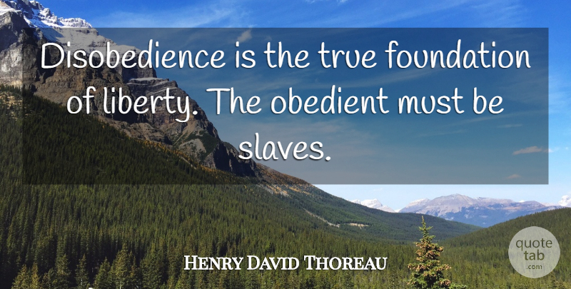 Henry David Thoreau Quote About Freedom, Libertarian Party, Historical: Disobedience Is The True Foundation...