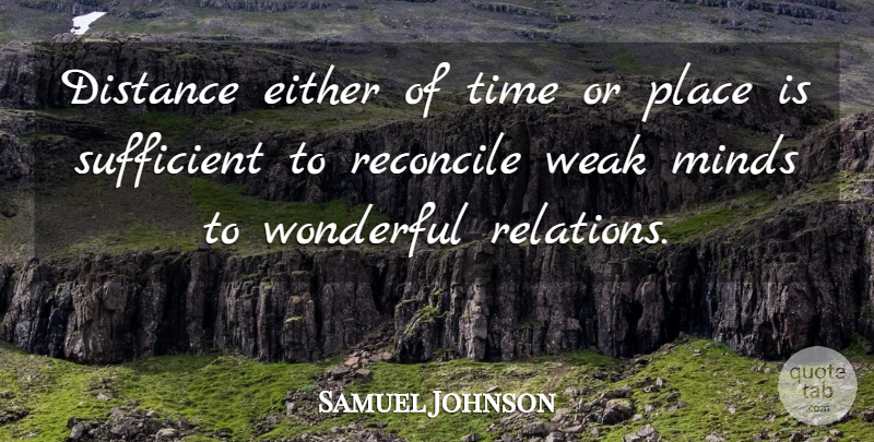 Samuel Johnson Quote About Distance, Mind, Wonderful: Distance Either Of Time Or...