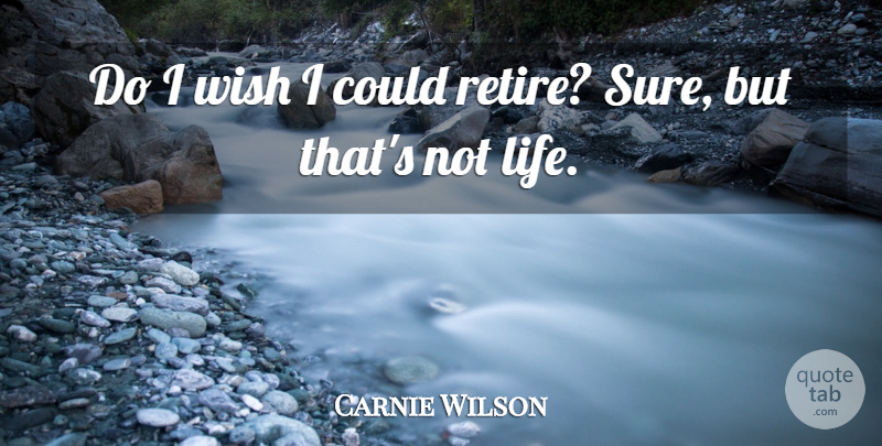 Carnie Wilson Quote About Wish, Retiring: Do I Wish I Could...