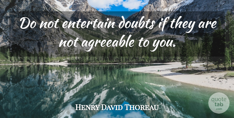 Henry David Thoreau Quote About Doubt, Ifs: Do Not Entertain Doubts If...