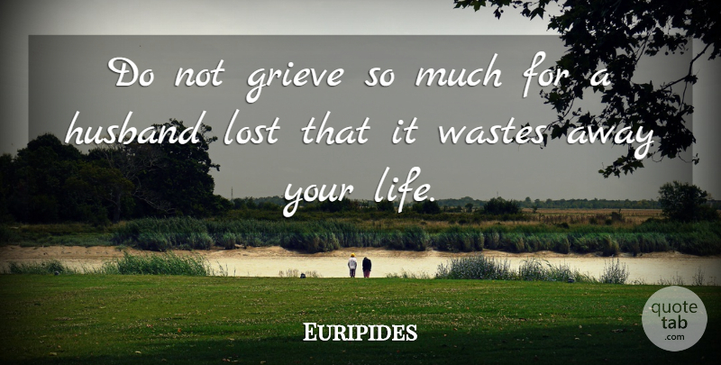 Euripides Quote About Husband, Grieving, Waste: Do Not Grieve So Much...