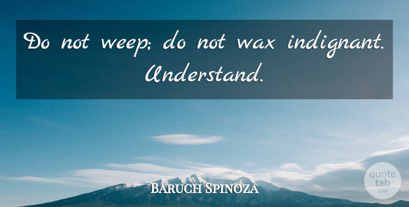 Baruch Spinoza Quote About Happiness, Philosophical, Acceptance: Do Not Weep Do Not...