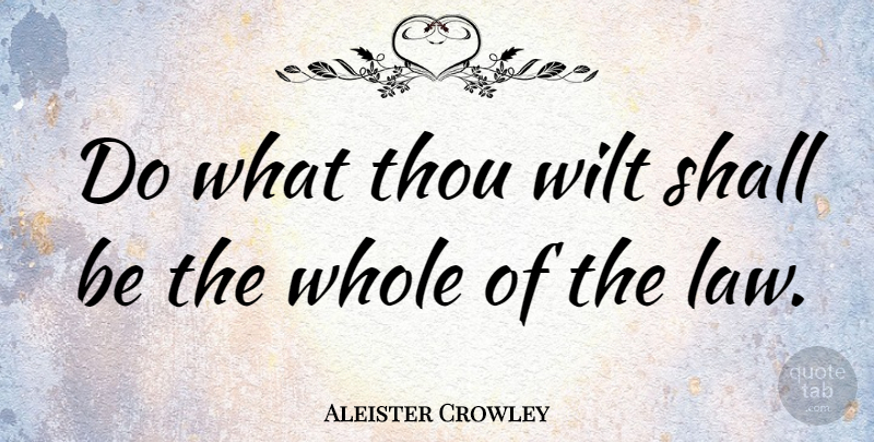 Aleister Crowley Quote About Law, Political, Politics: Do What Thou Wilt Shall...