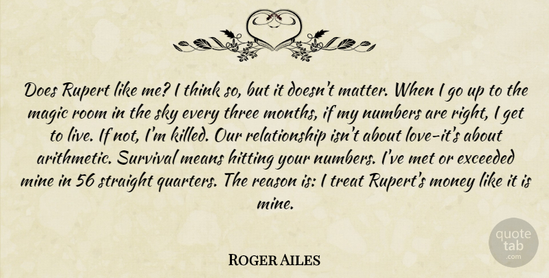 Roger Ailes Quote About Mean, Thinking, Sky: Does Rupert Like Me I...