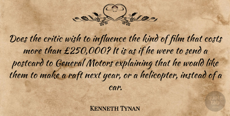 Kenneth Tynan Quote About Years, Car, Wish: Does The Critic Wish To...