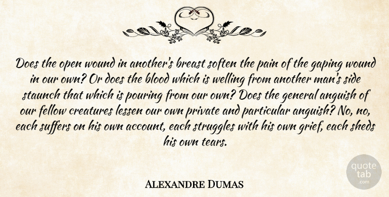 Alexandre Dumas Quote About Pain, Struggle, Grief: Does The Open Wound In...