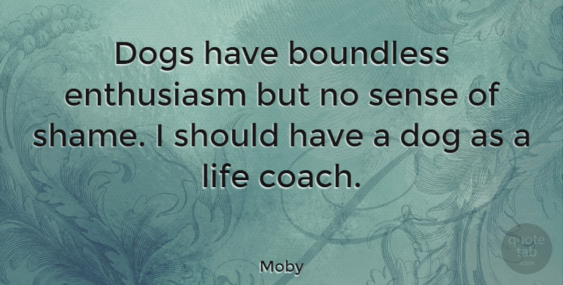 Moby Quote About Dog, Should Have, Enthusiasm: Dogs Have Boundless Enthusiasm But...