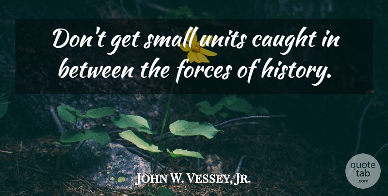 John W. Vessey, Jr. Quote About Caught, Force, Units: Dont Get Small Units Caught...