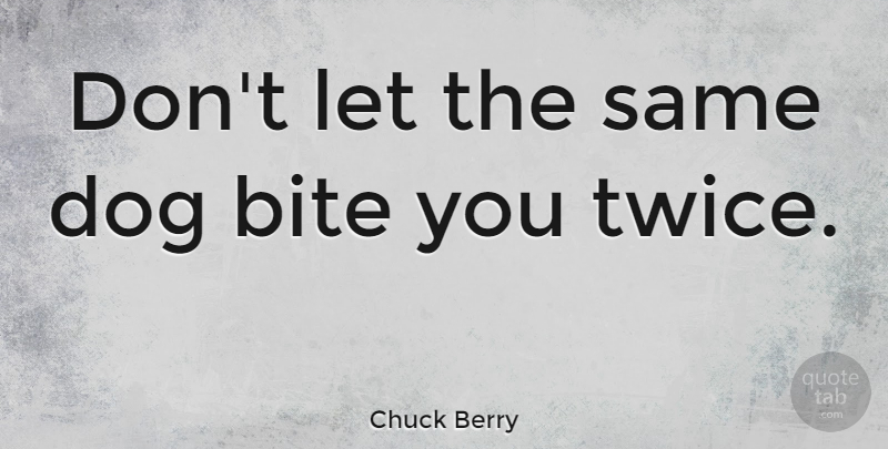 Chuck Berry Quote About Dog, Dog Bite, Bites: Dont Let The Same Dog...