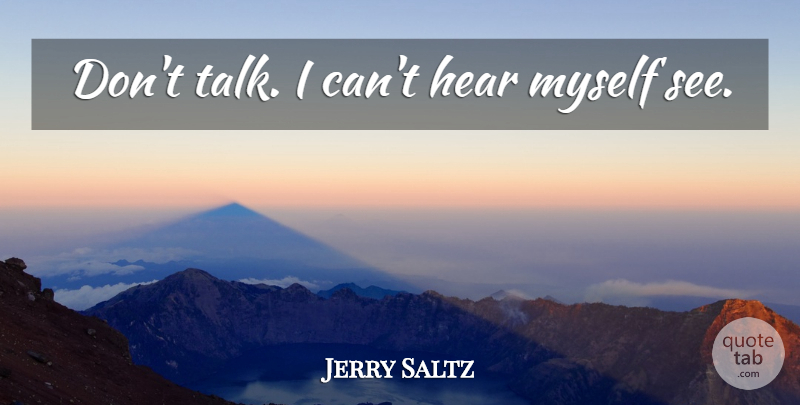 Jerry Saltz Quote About I Can: Dont Talk I Cant Hear...