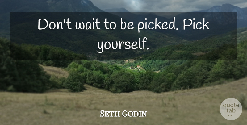 Seth Godin Quote About Waiting, Proactive, Picks: Dont Wait To Be Picked...