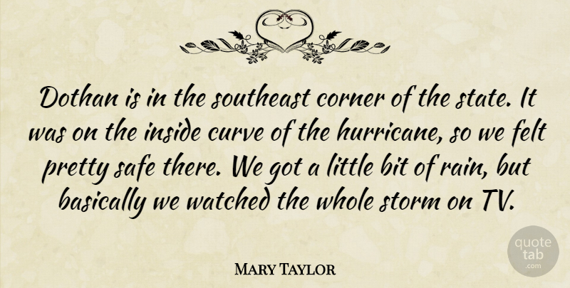 Mary Taylor Quote About Basically, Bit, Corner, Curve, Felt: Dothan Is In The Southeast...