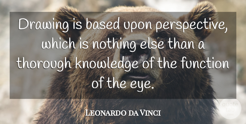Leonardo da Vinci Quote About Eye, Drawing, Thorough Knowledge: Drawing Is Based Upon Perspective...