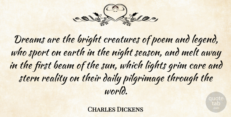 Charles Dickens Quote About Sports, Dream, Night: Dreams Are The Bright Creatures...
