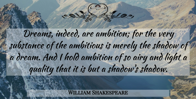 William Shakespeare Quote About Dream, Ambition, Light: Dreams Indeed Are Ambition For...