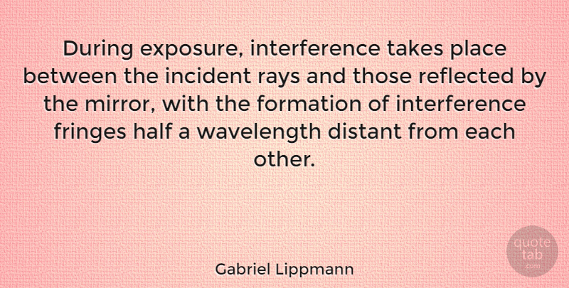 Gabriel Lippmann Quote About American Psychologist, Distant, Incident, Rays, Reflected: During Exposure Interference Takes Place...